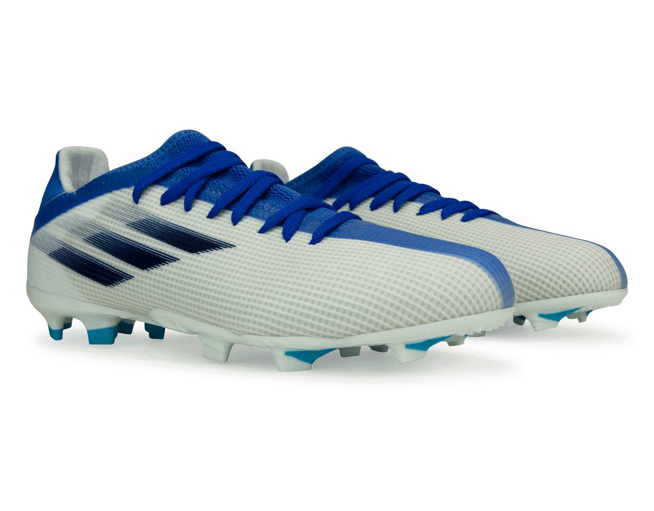 adidas Kid's x Speedflow 3 FG J Firm Ground Boots White/Indigo/Blue