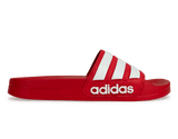 adidas Men's Adilette 3-Stripe Shower Slides Red/White Front
