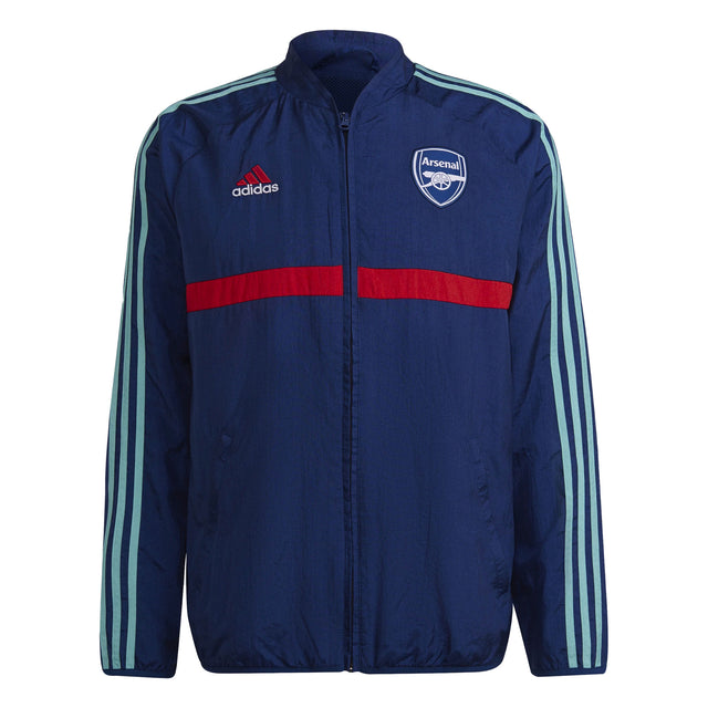 adidas Men's Arsenal 2021/22 Icons Woven Jacket Mystery Blue/Red Front