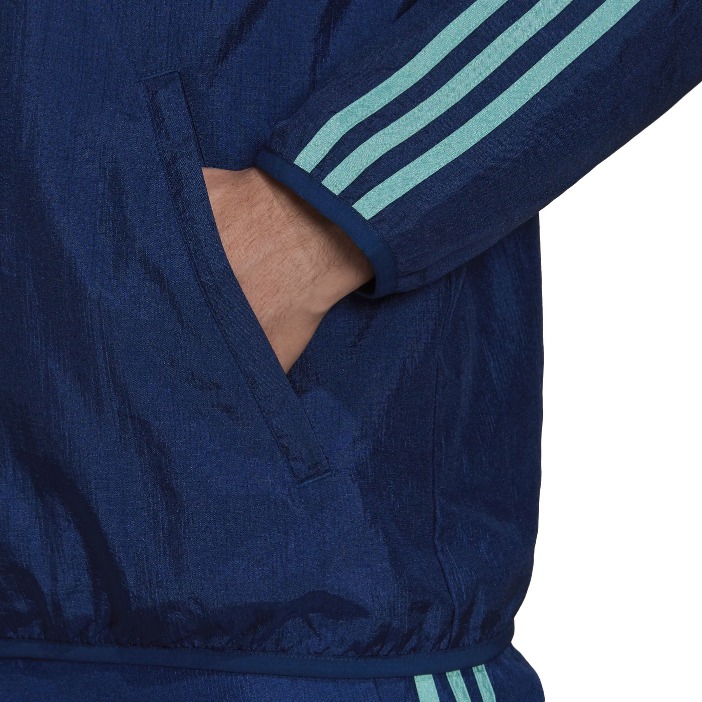 adidas Men's Arsenal 2021/22 Icons Woven Jacket Mystery Blue/Red Pocket
