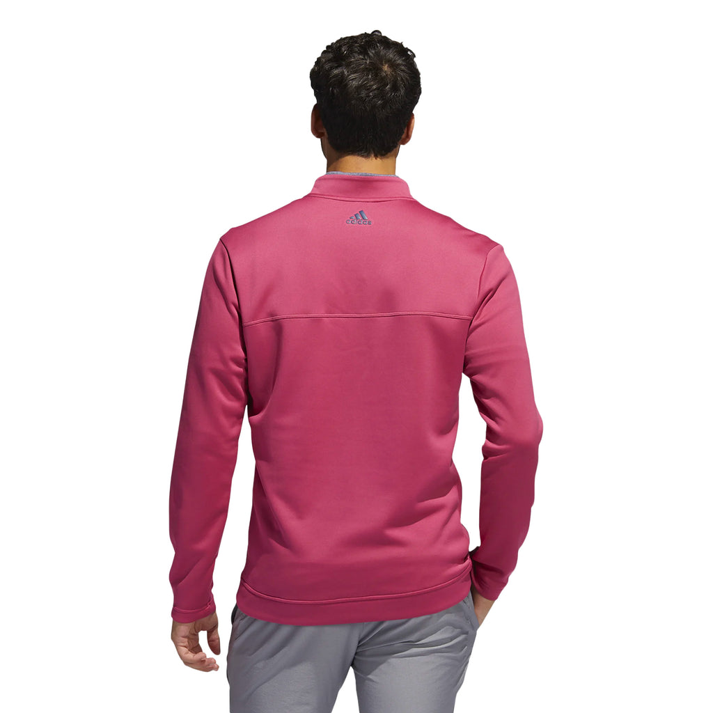 adidas Men's Club Quarter-Zip Sweatshirt Wild Pink Model Back