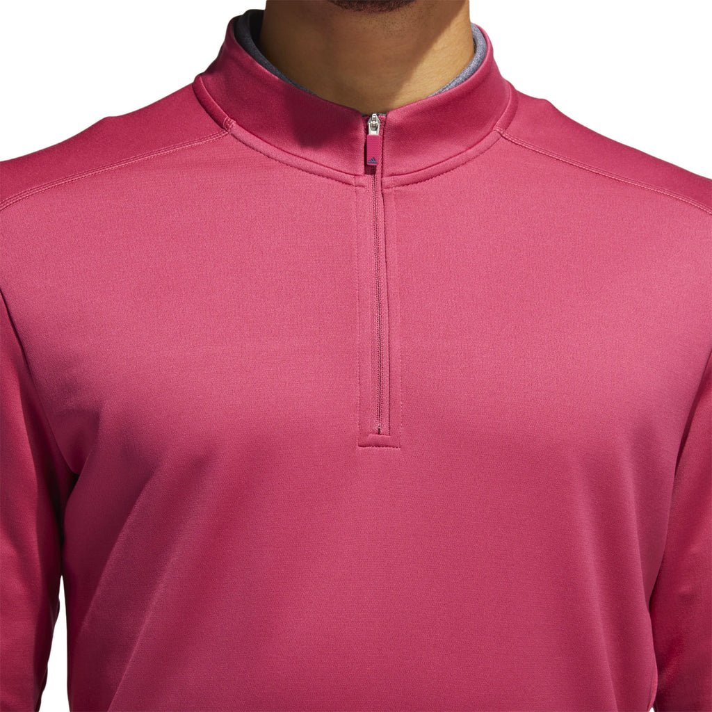 adidas Men's Club Quarter-Zip Sweatshirt Wild Pink Model Front Zoomed