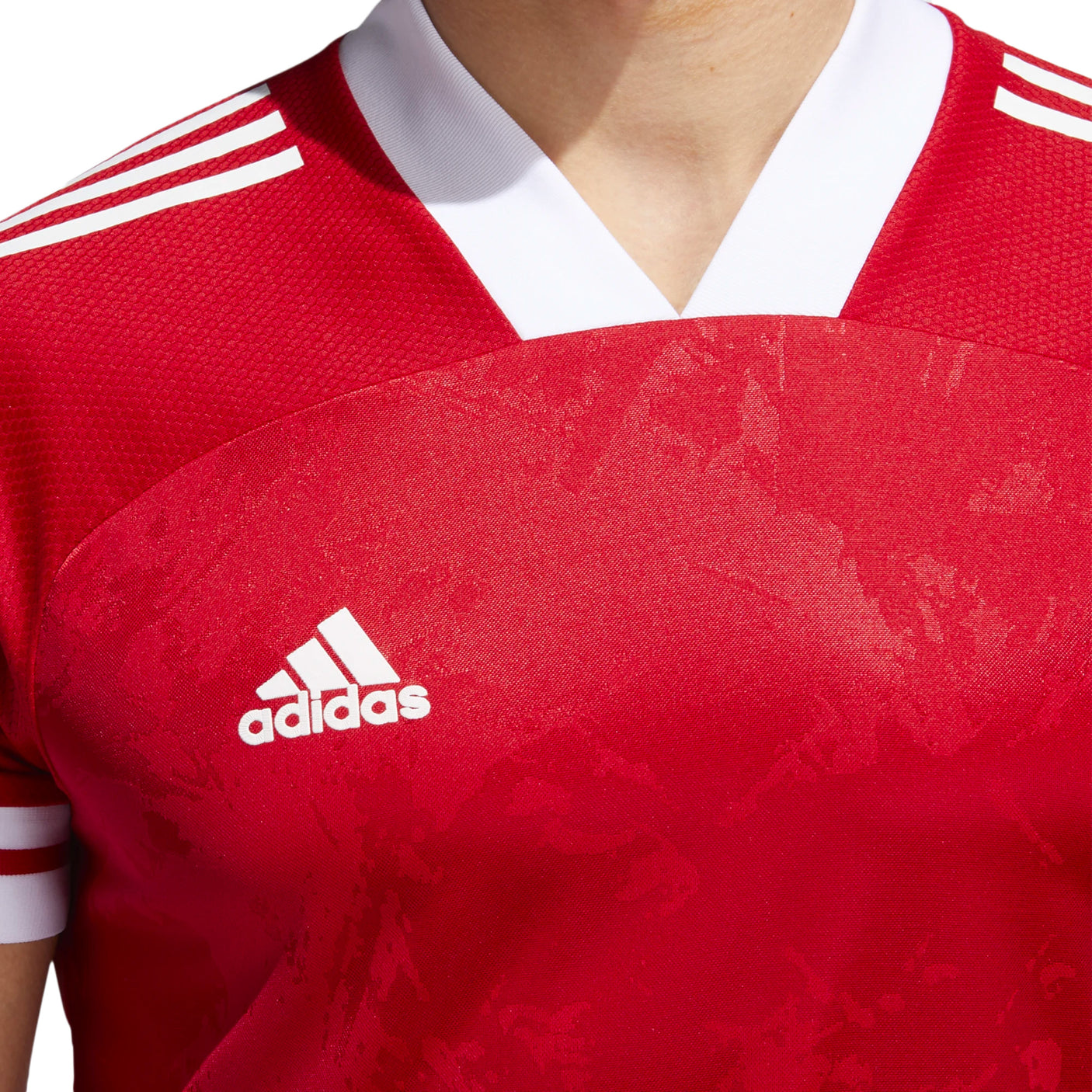 adidas Men's Condivo 20 Jersey Red/White Front Zoomed
