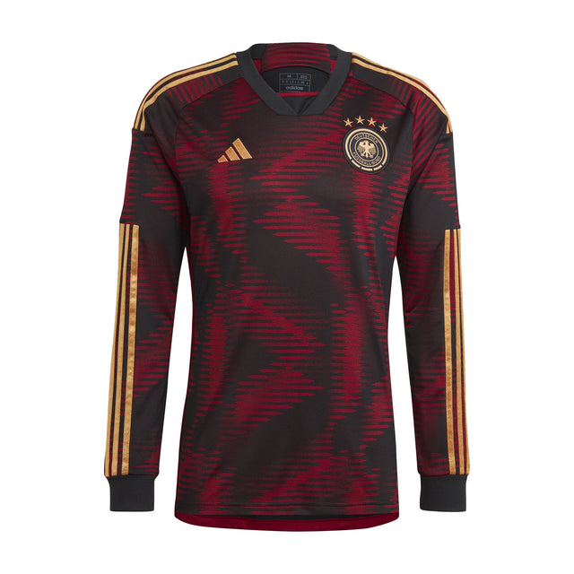adidas Men's Germany 2022/23 Away Long Sleeve Jersey Black Front