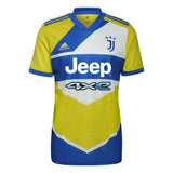 adidas Men's Juventus 2021/22 Third Jersey Shock Yellow/Blue Front
