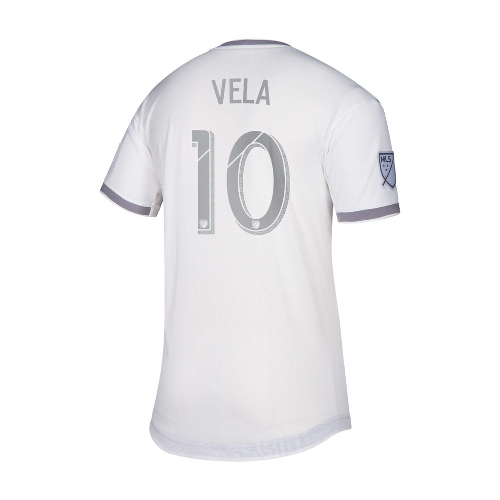 adidas Men's LAFC Carlos Vela 2019 Authentic Away Jersey White/Grey Back