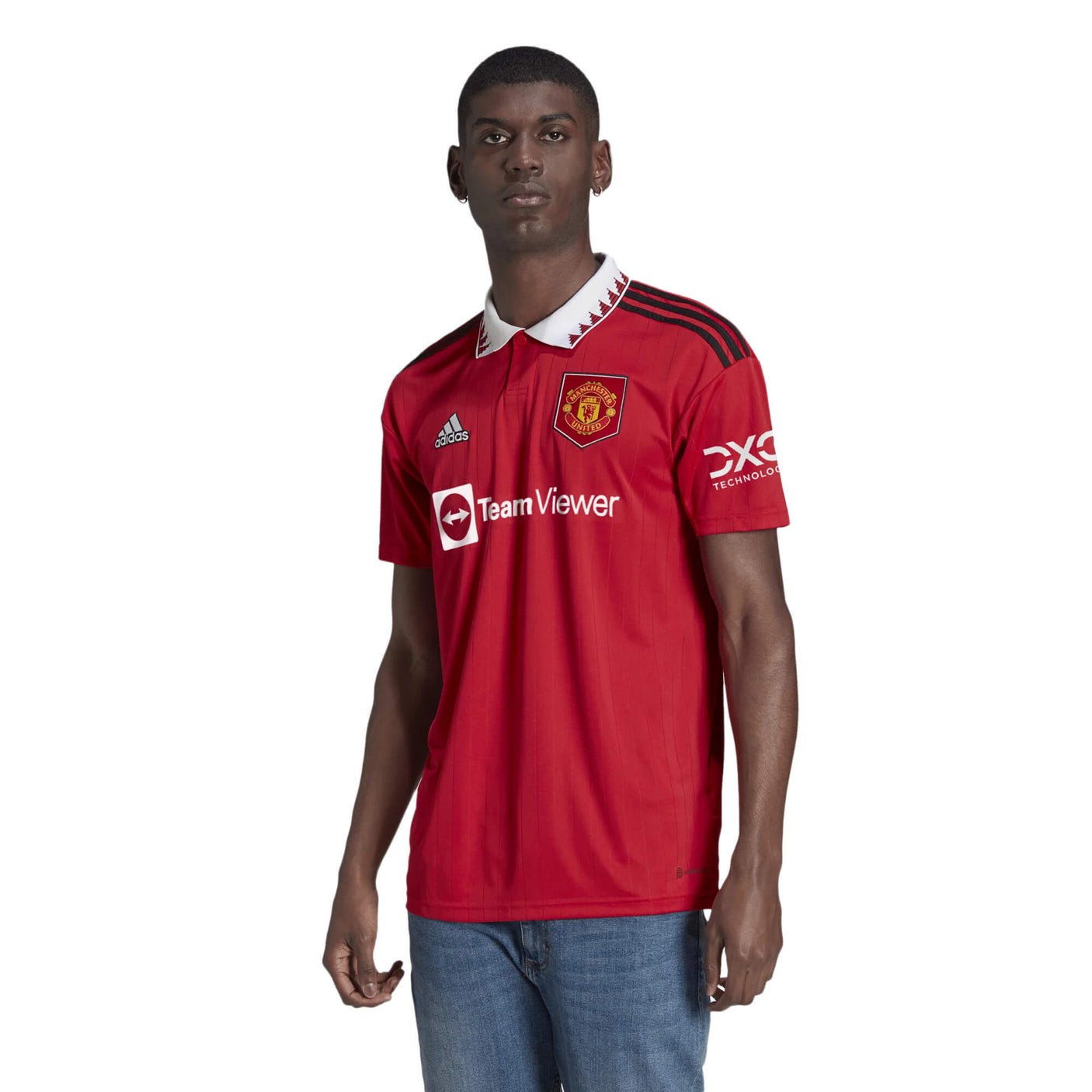 adidas Men's Manchester United 2022/23 Home Jersey Red/White/Black Front