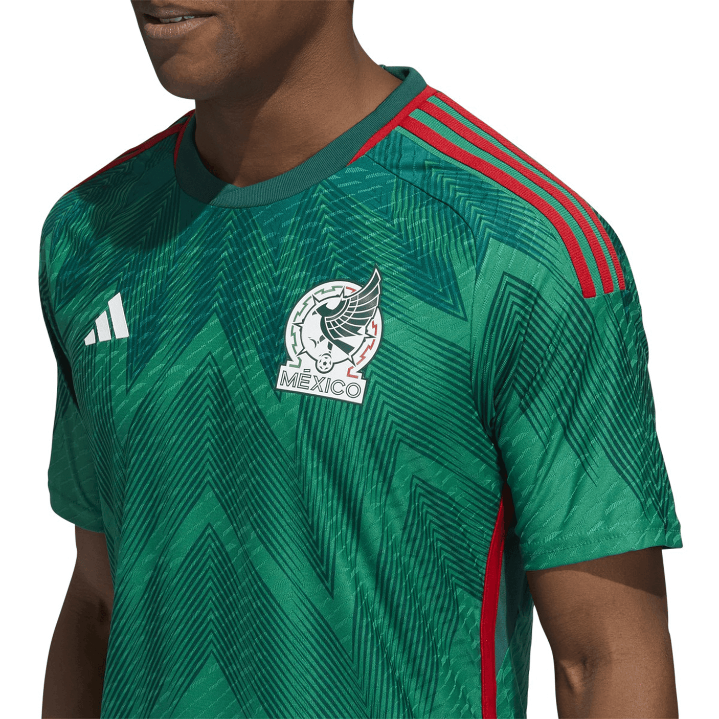 adidas Men's Mexico 2022 Authentic Home Jersey Vivid Green/Green Crest