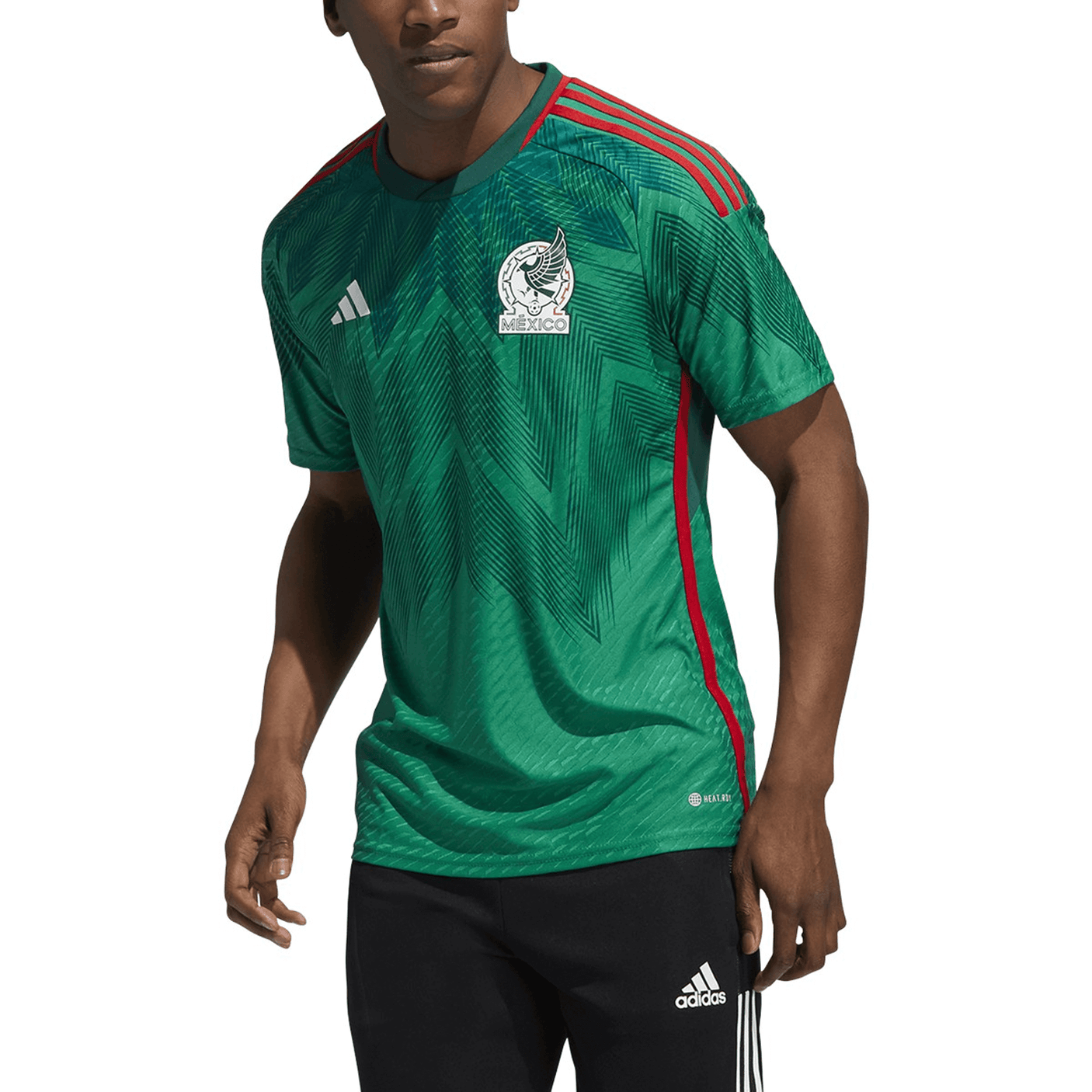 adidas Men's Mexico 2022 Authentic Home Jersey Vivid Green/Green Front