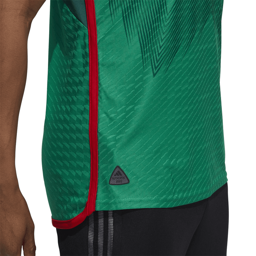 adidas Men's Mexico 2022 Authentic Home Jersey Vivid Green/Green Hem