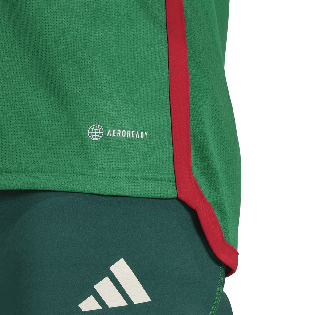adidas Men's Mexico 2022 Home Jersey Vivid Green/Green Hem