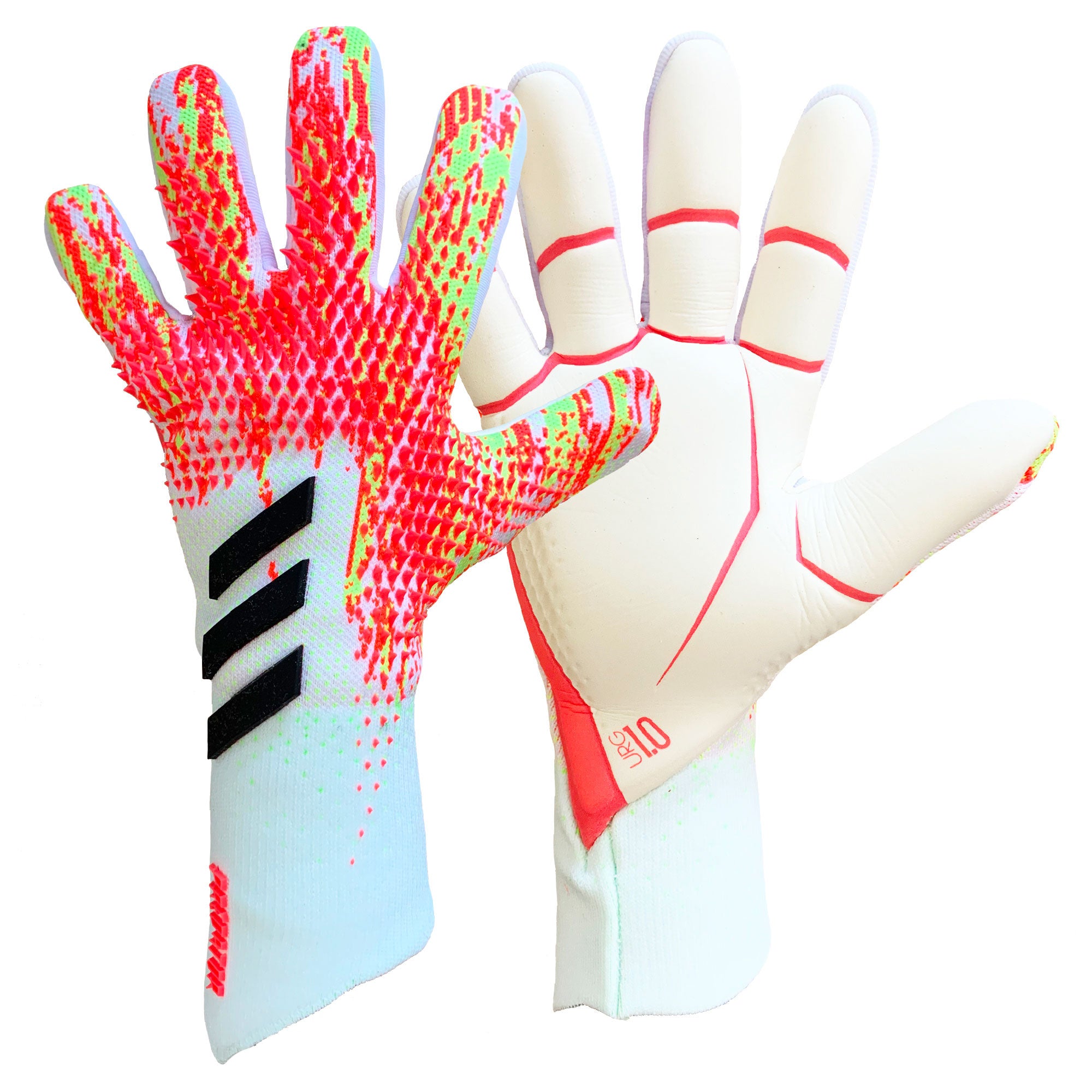 Men's Predator 20 Pro Hybrid PC GoalKeeper Gloves - White/Orange Soccer