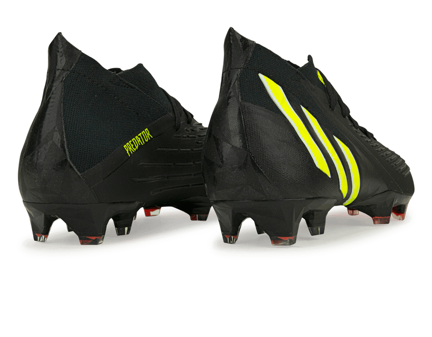 adidas Men's Predator Edge.1 FG Black/Sollar Yellow/White Rear