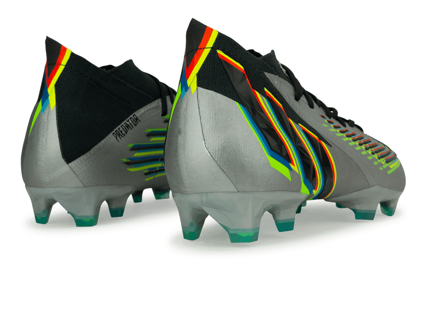 adidas Men's Predator Edge.1 FG Silver Metallic/ Solar Green Rear