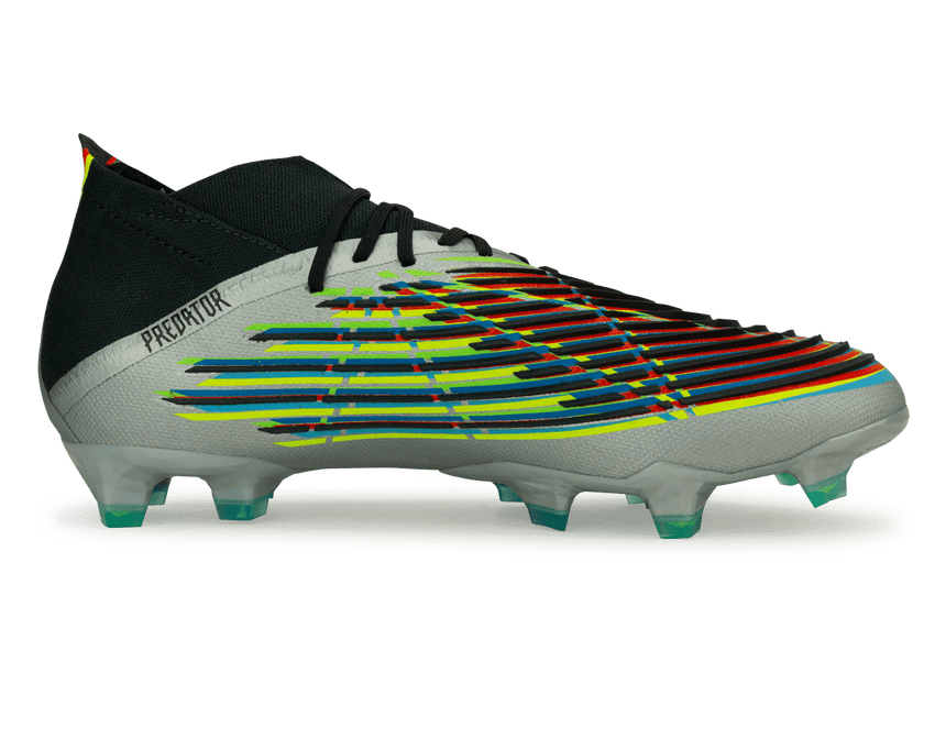 adidas Men's Predator Edge.1 FG Silver Metallic/ Solar Green Side