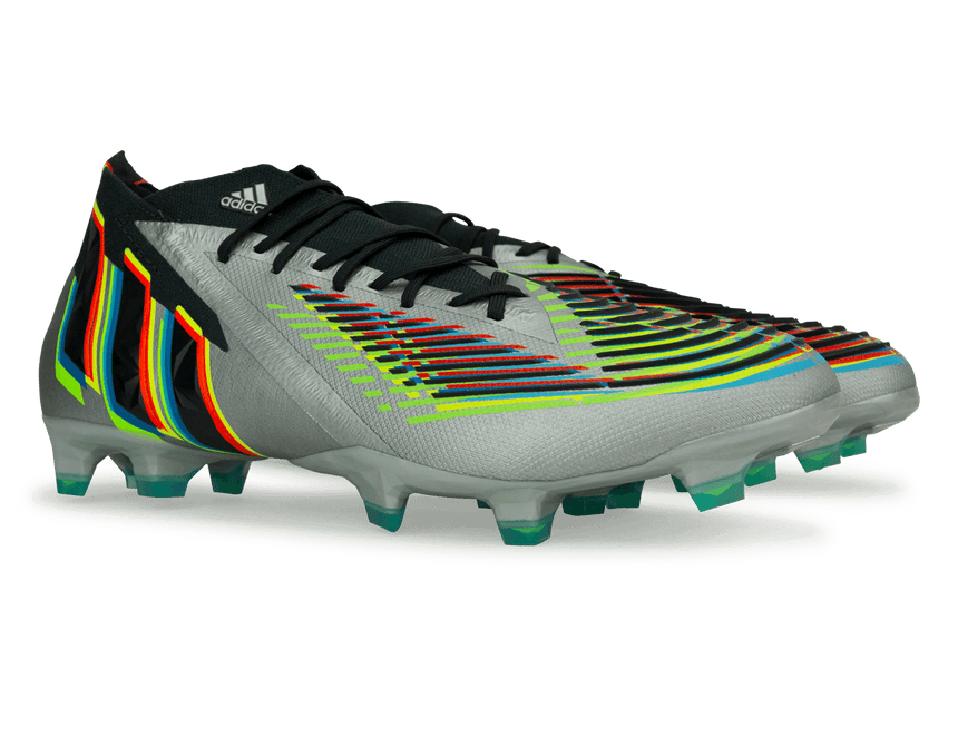 adidas Men's Predator Edge.1 FG Silver Metallic/ Solar Green Together