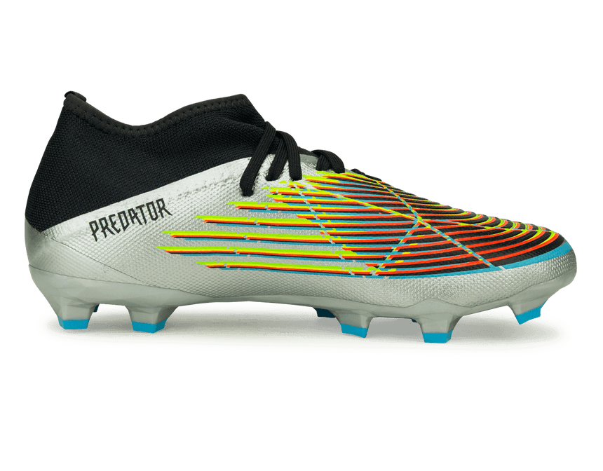 adidas Men's Predator Edge.3 FG Silver Metallic/Solar Green Side