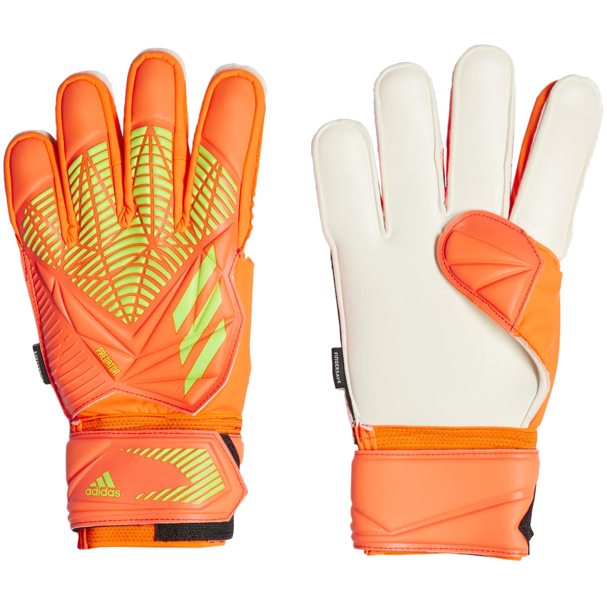 adidas Men's Edge Match Fingersave Goalkeeper Gloves Solar Re – Azteca Soccer