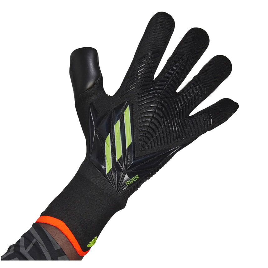 adidas Men's Predator Edge Pro Goalkeeper Gloves Black/Solar Yellow Front