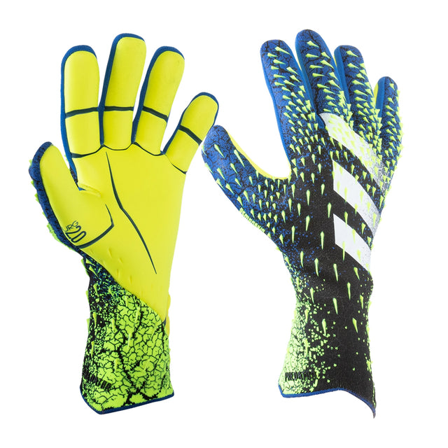 adidas Men's Predator Pro Goalkeeping Gloves Royal/Yellow Both Gloves