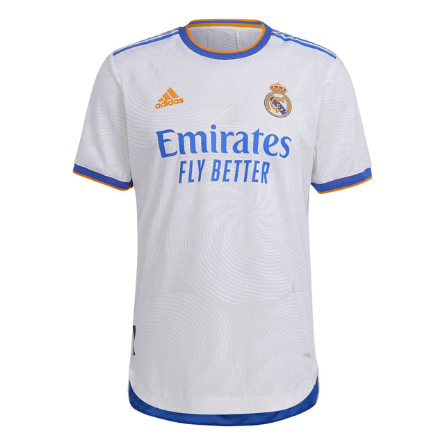 adidas Men's Real Madrid 2021/22 Authentic Home Jersey White/Blue Front