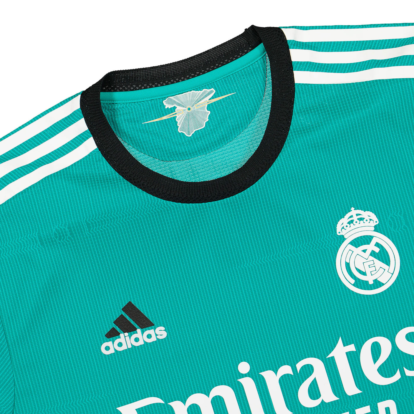 adidas Men's Real Madrid 2021/22 Authentic Third Jersey Aqua/White Logo