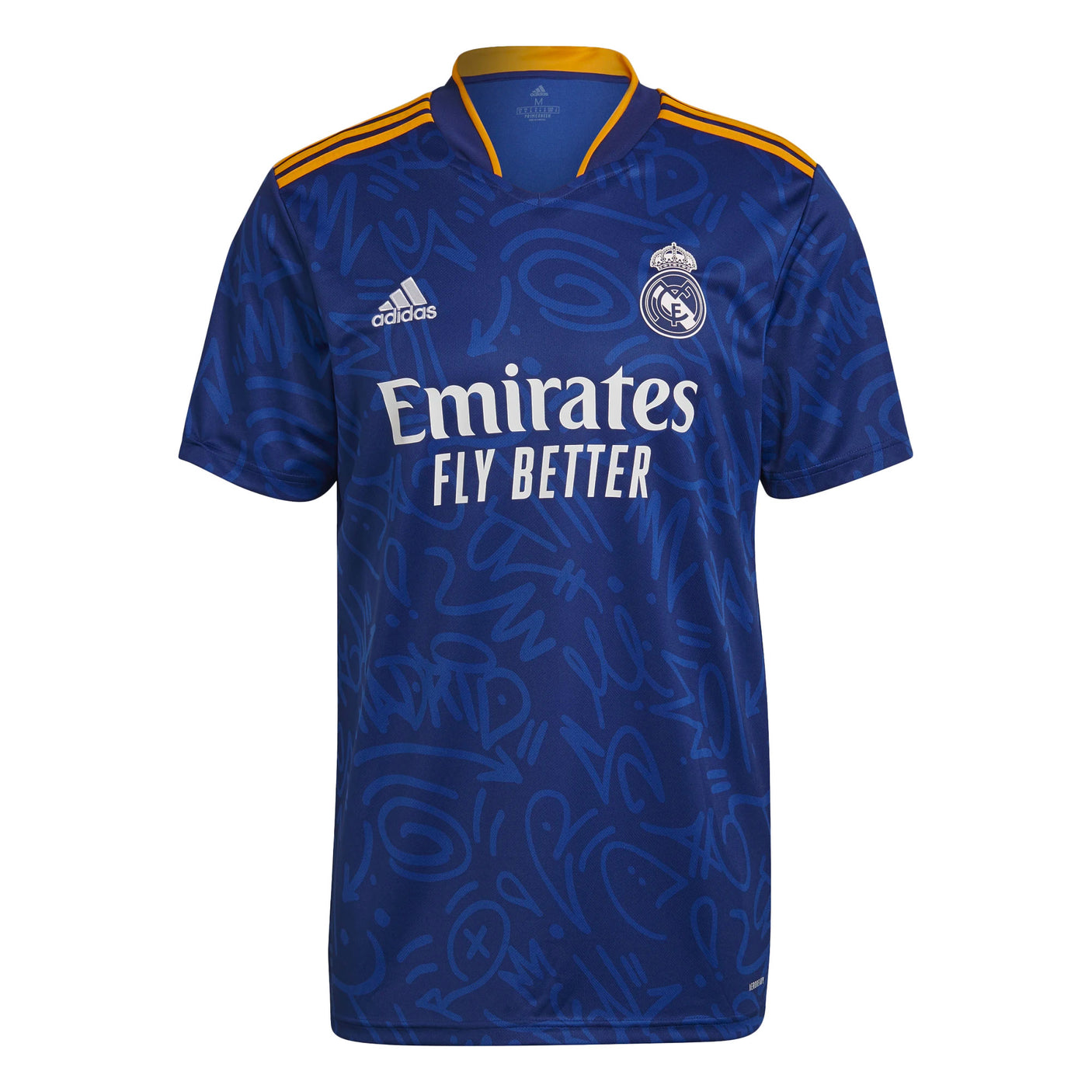 adidas Men's Real Madrid 2021/22 Away Jersey Blue/Orange Front