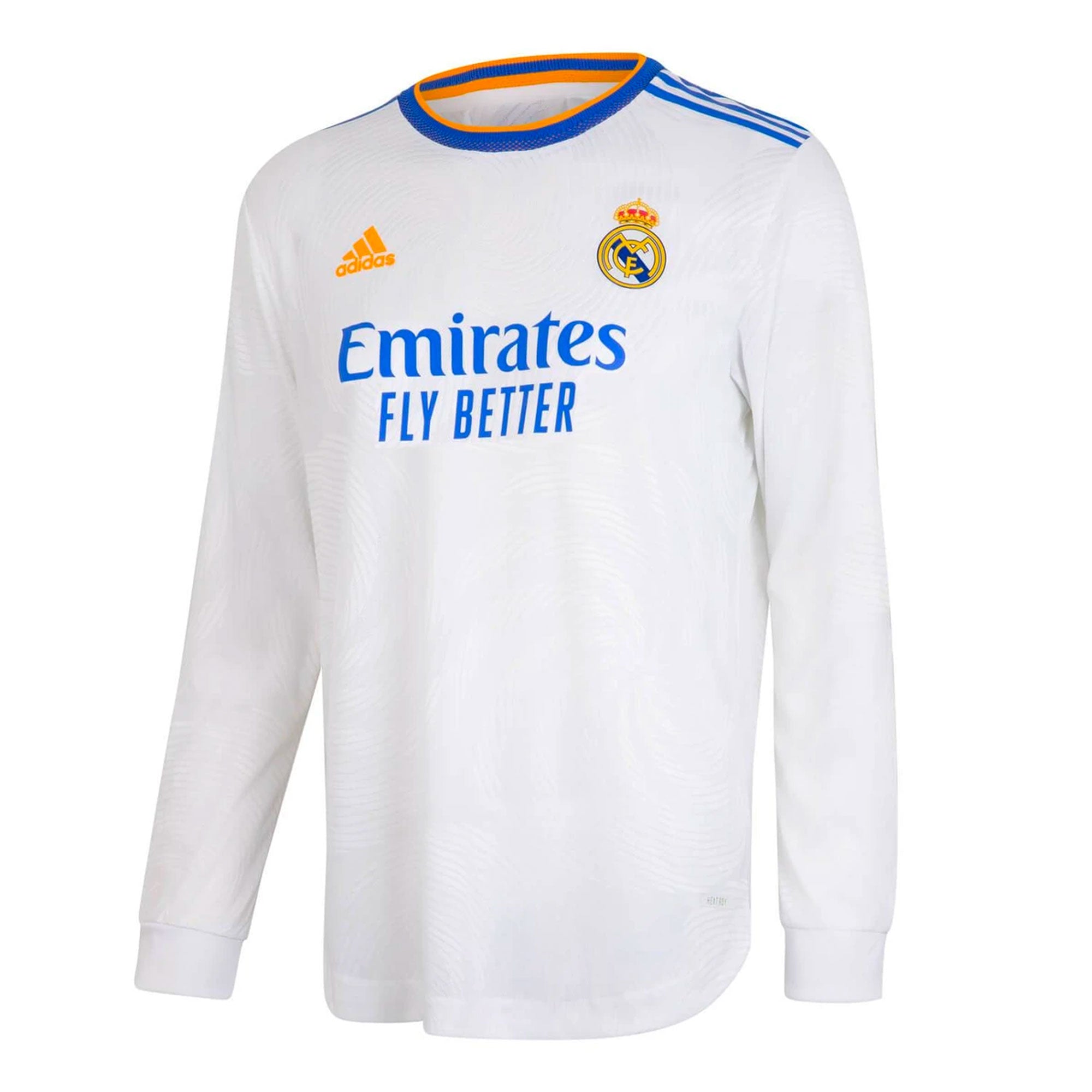 adidas Men's Real Madrid 2021/22 Long Sleeve Authentic Home Jersey -  White/Blue – Azteca Soccer