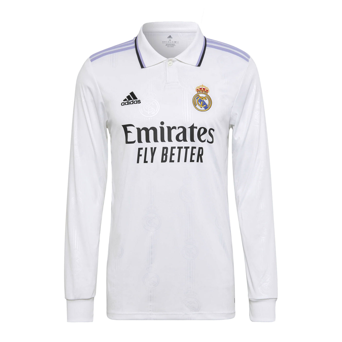 adidas Men's Real Madrid 2022/23 Long Sleeve Home Jersey White Front