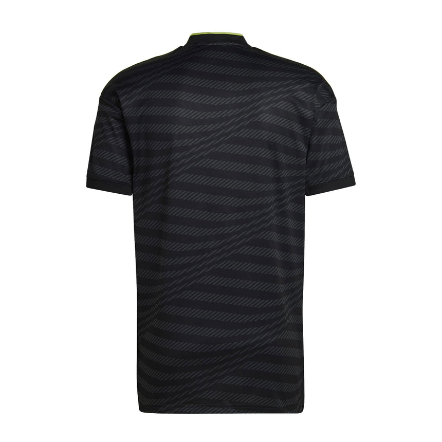 adidas Men's Real Madrid 2022/23 Third Jersey Black/Pulse Lime Back