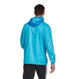 adidas Men's Real Madrid 2021 Windbreaker Bright Cyan Model Back