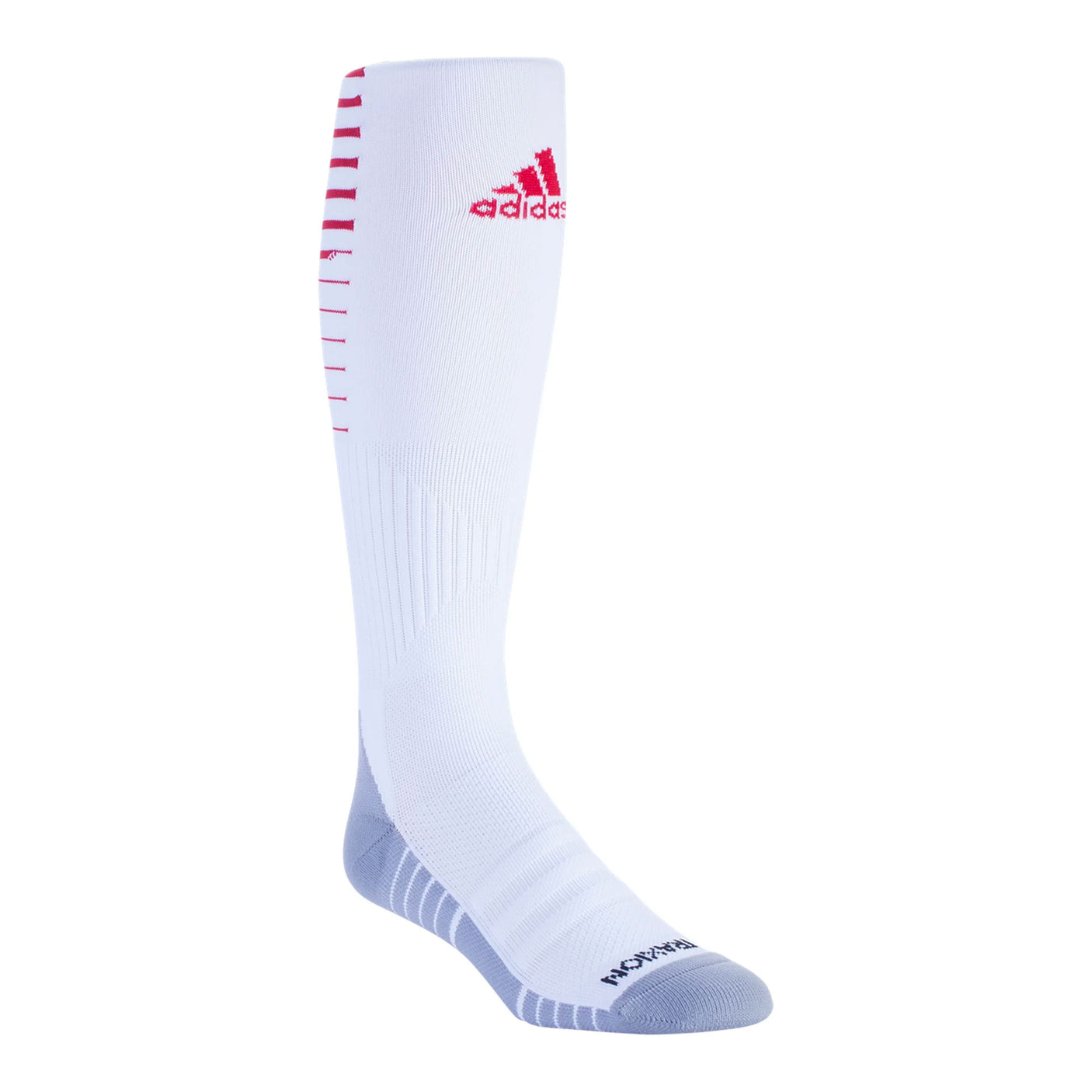 adidas Men's Team Speed II Soccer Socks White/Red Front