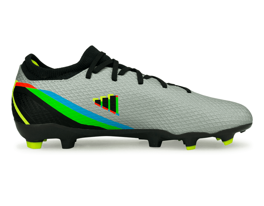 adidas Men's X SpeedPortal.3 FG Silver Metallic/Solar Yellow Side