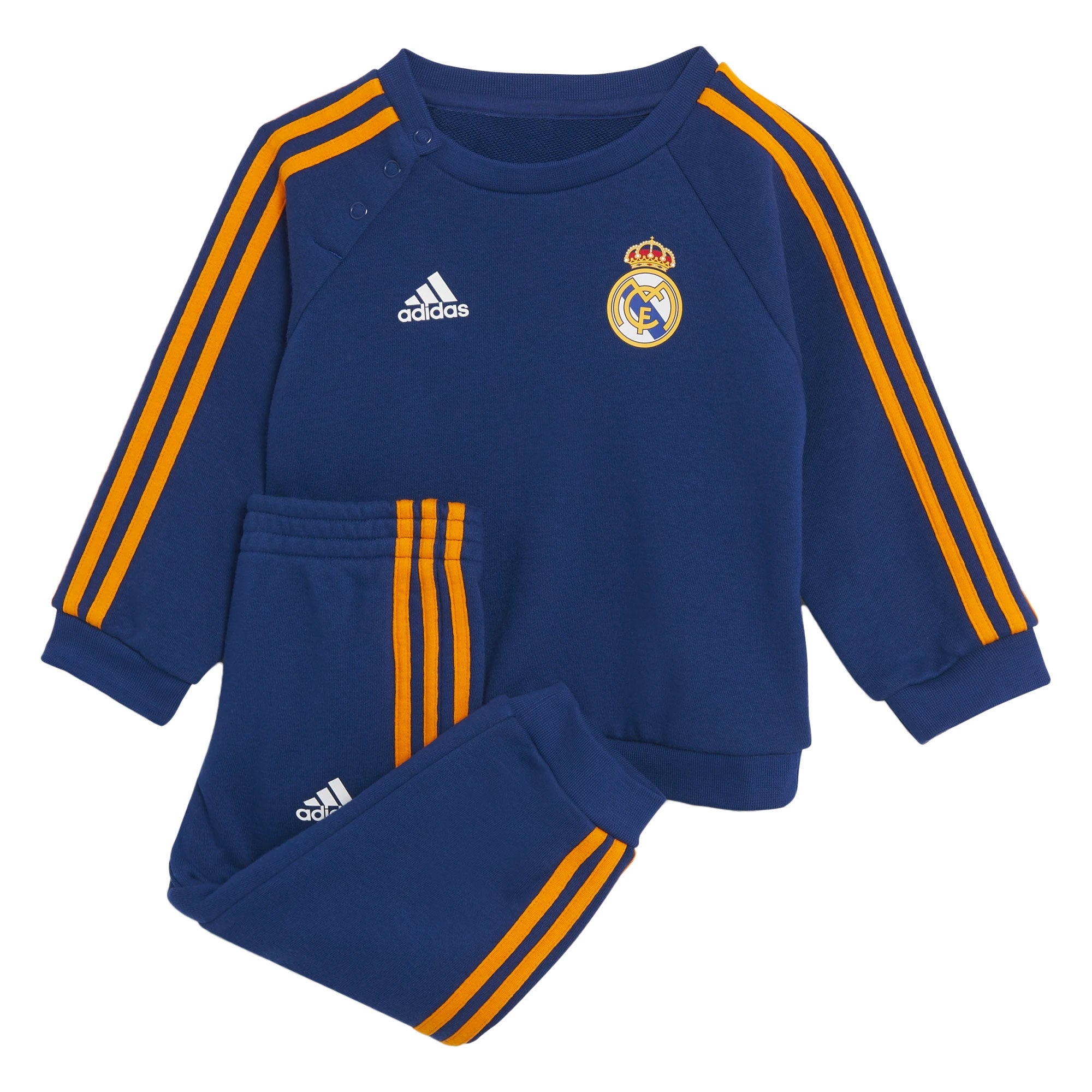 Grammatica verantwoordelijkheid Verlichten adidas Real Madrid 2021/22 Baby Jogger Set - Victory Blue/Lucky Orange –  Azteca Soccer