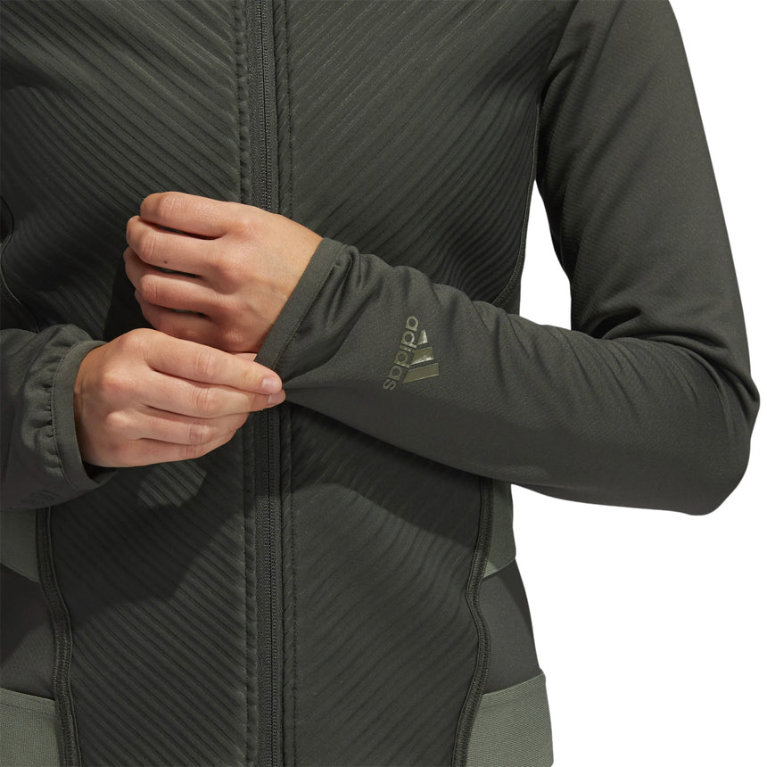 adidas Women's COLD.RDY Training Jacket Green Zoomed Model Front