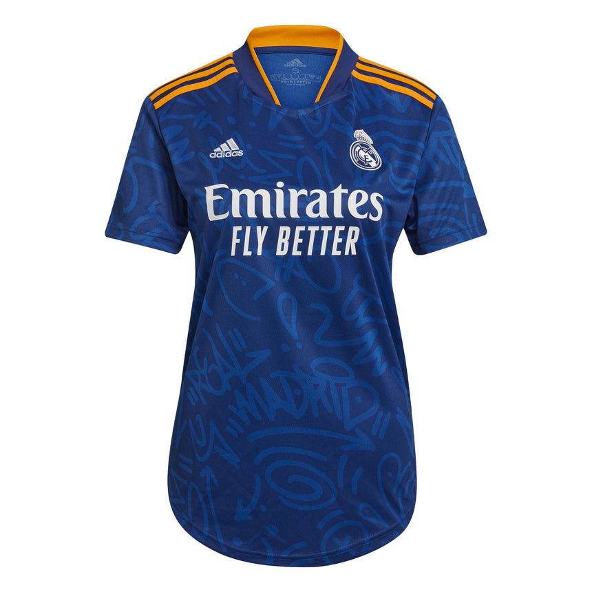 adidas Women's Real Madrid 2021/22 Away Jersey Victory Blue/Yellow Front