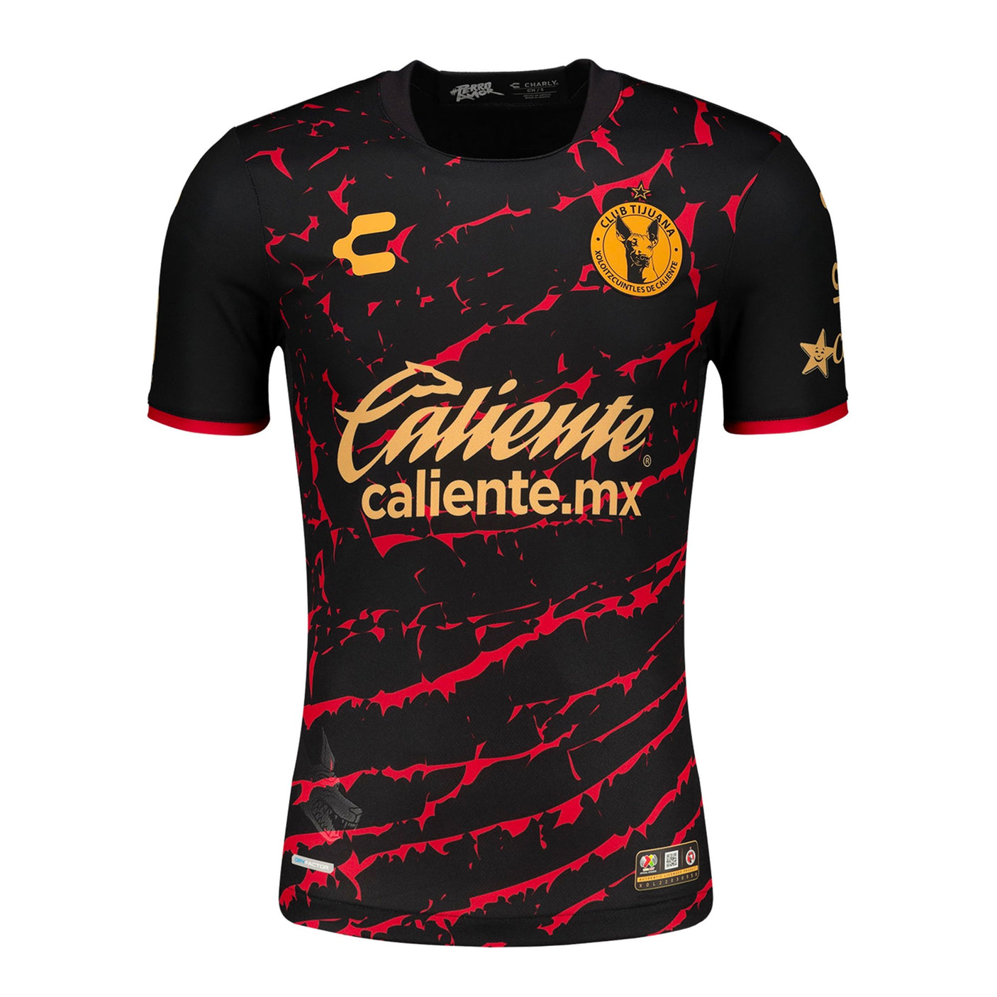 Charly Men's Xolos De Tijuana 2022/23 Home Jersey Black/Red Front