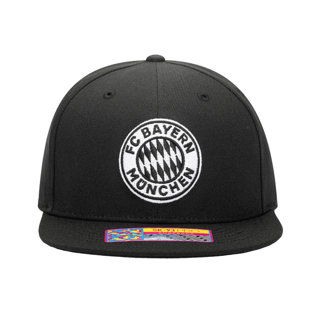 Fan Ink Bayern Hit Snap Back Hat Black/Silver Front