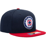 Fan Ink Cruz Azul Team Snap Back Hat Navy/Red Left