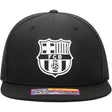 Fan Ink FC Barcelona Hit Snap Back Hat Black/White Front