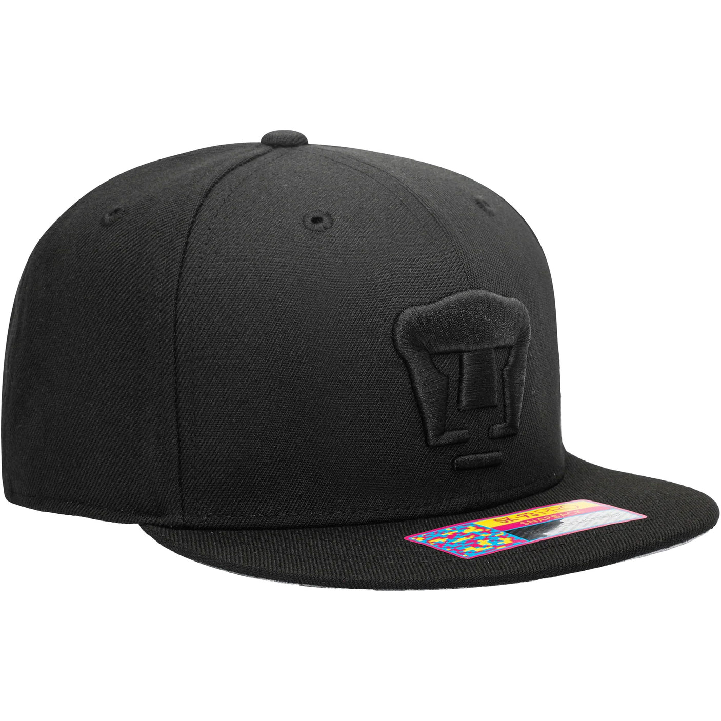 Fan Ink Pumas Dusk Snap Back Hat Black/Black Side