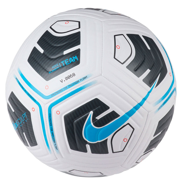 Nike Academy Team Soccer Ball White/Blue Side View