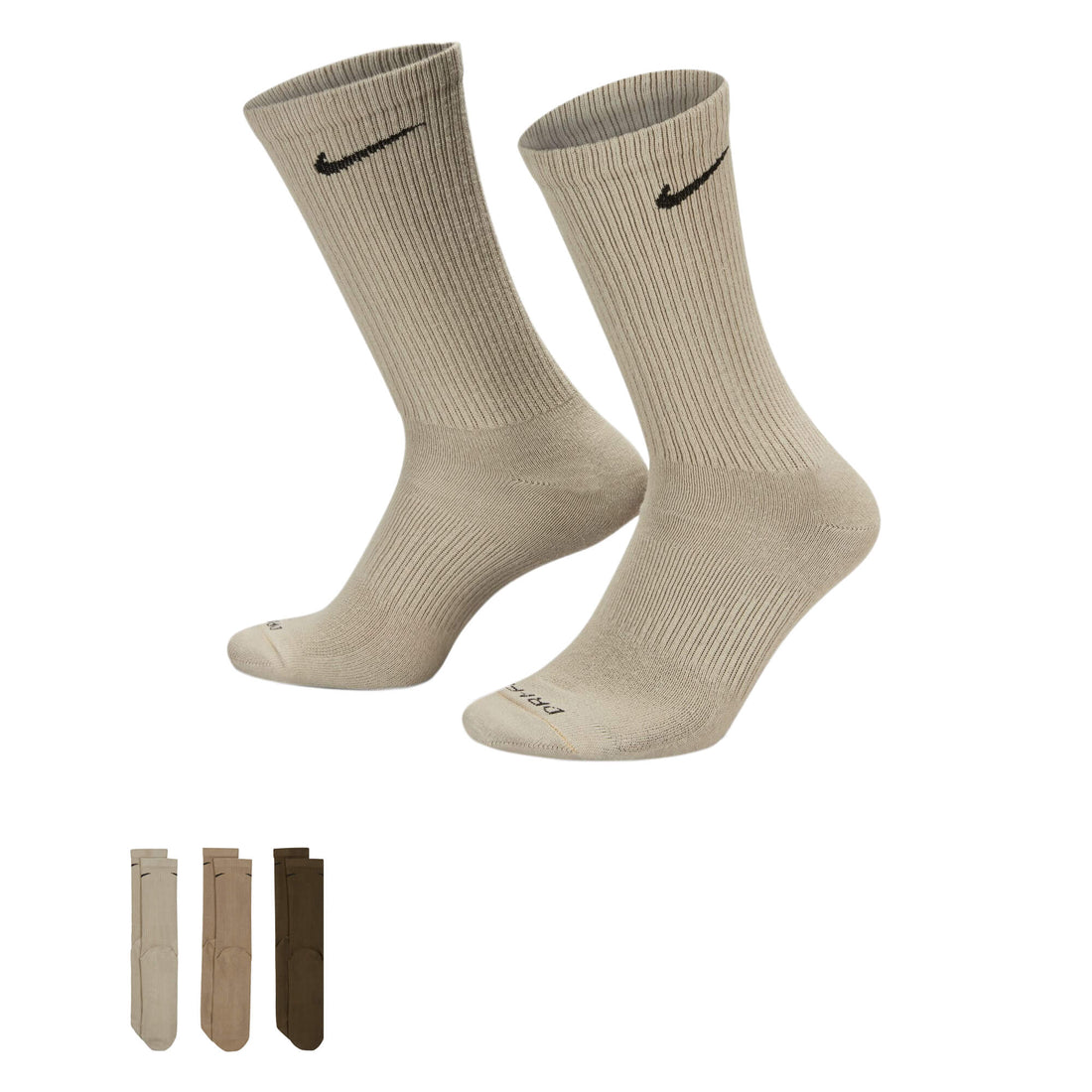 Nike Everyday Plus Cushioned Socks 3 Pack Olive/Stone/Khaki – Azteca Soccer