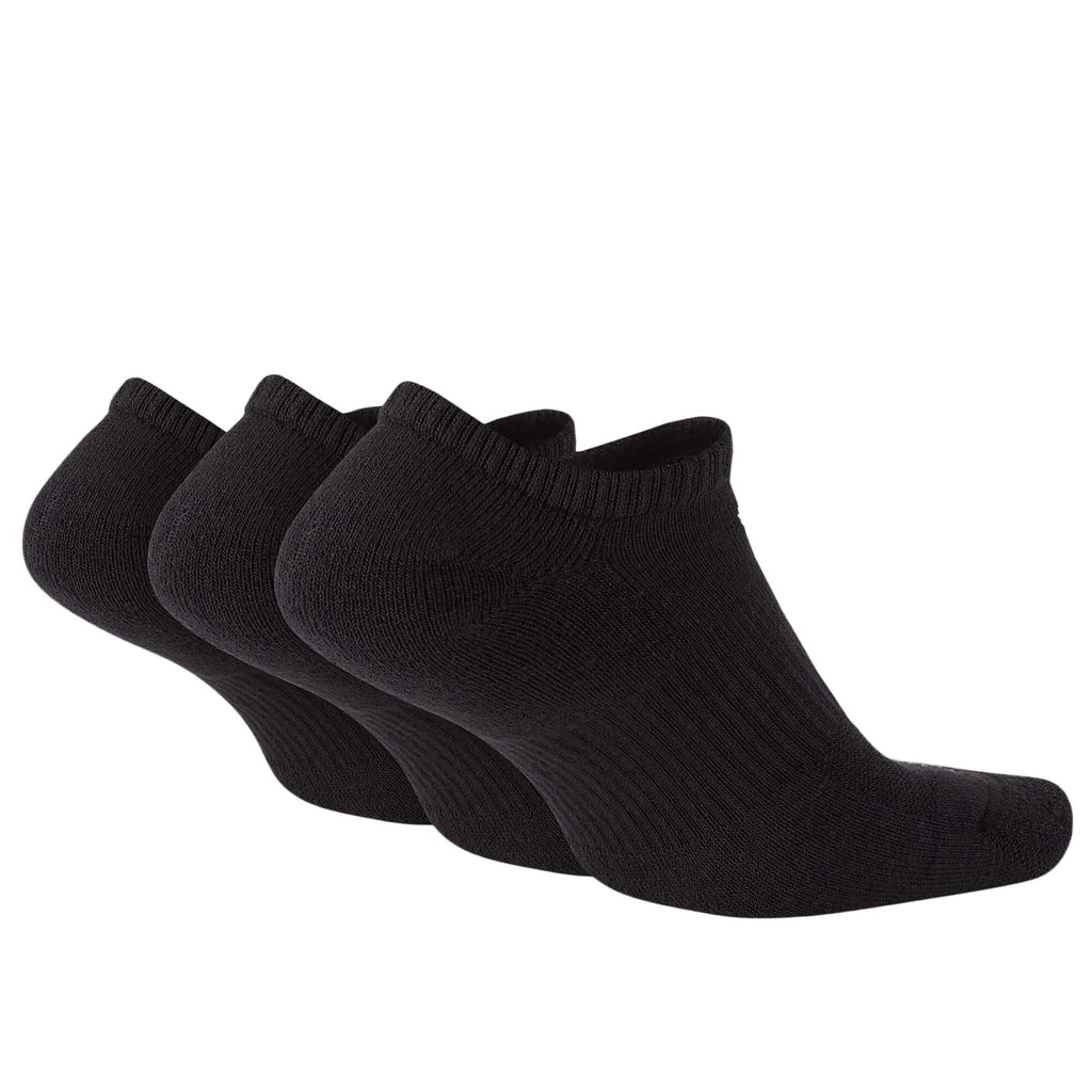Nike Everyday Plus Cushioned No-Show (3 pair) Socks Black/White Back
