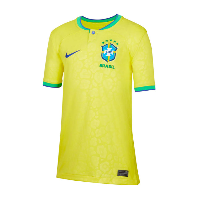 Nike Kids Brazil 2022/23 Home Jersey Dynamic Yellow/Paramount Blue Front