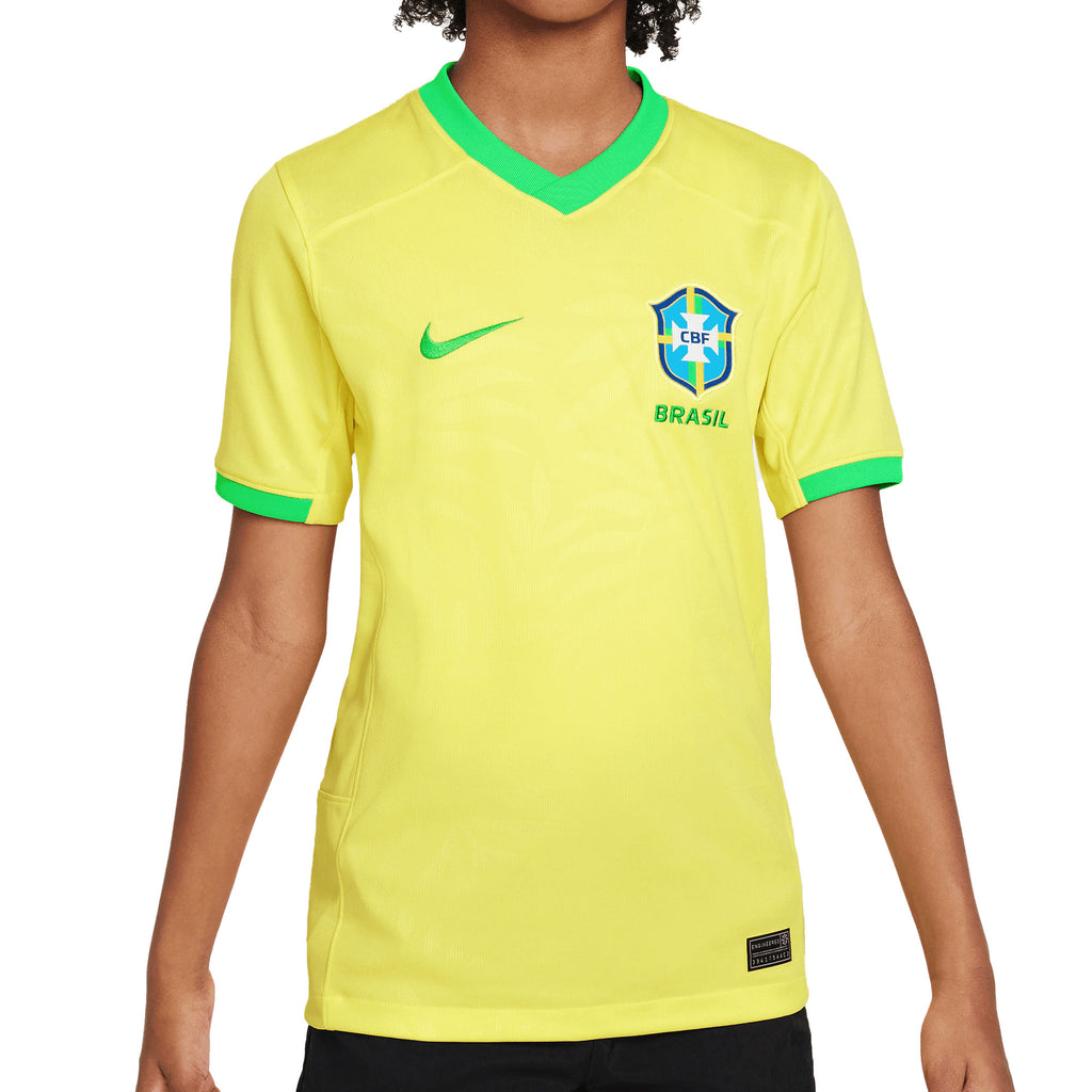 Brazil 2023 Stadium Home Men's Nike Dri-FIT Soccer Jersey.