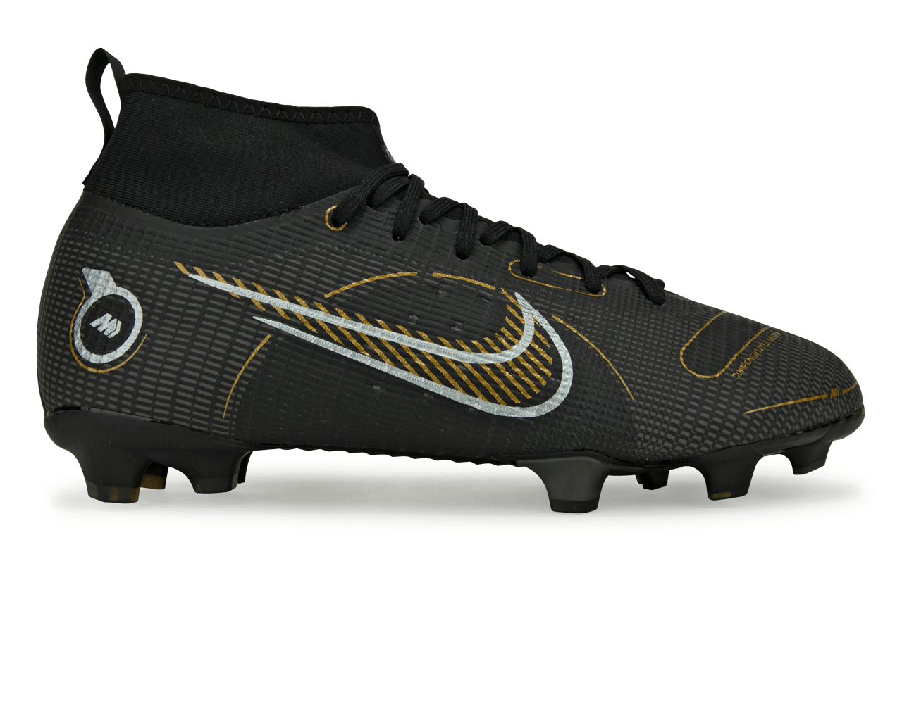 Nike Kids Mercurial Superfly 8 Pro FG Black/Gold Front
