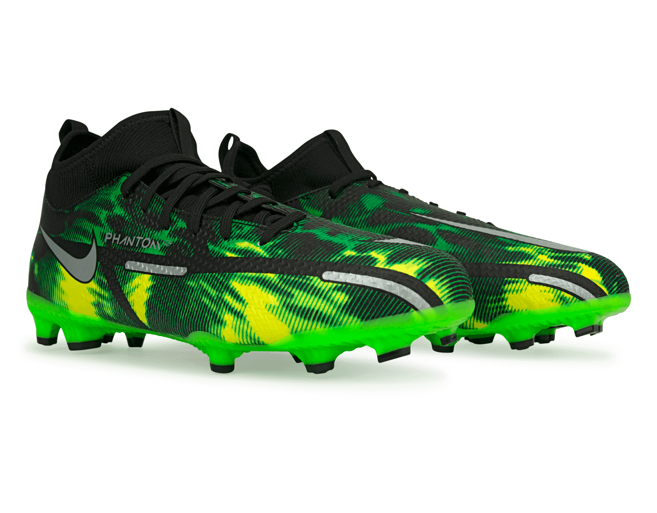 Nike Kids Phantom GT2 DF Academy FG MG Black Green Strike