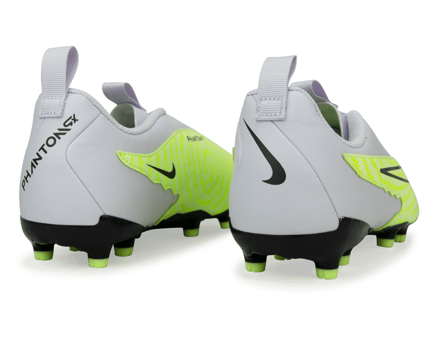 Nike Kids Phantom GX Academy FG/MG Volt/Grape Rear