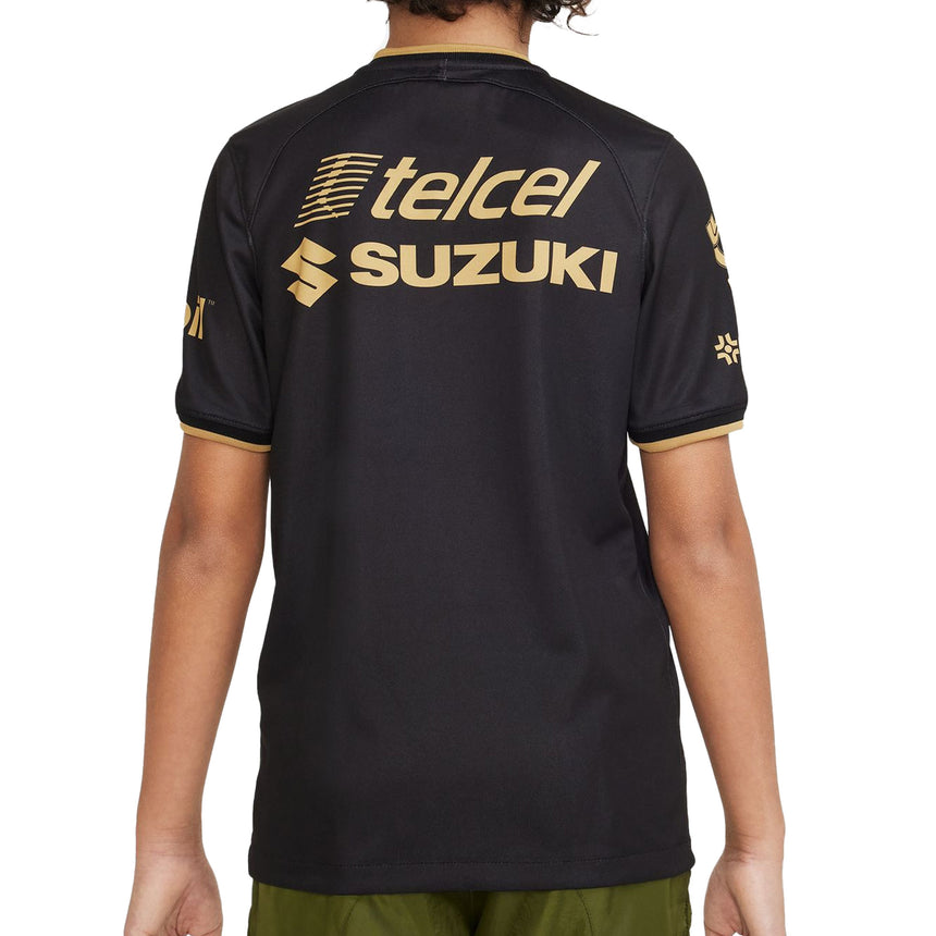 Nike Kids Pumas UNAM 2023/24 Third Jersey Black/Gold Back
